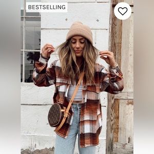 Nightfall Rust Plaid Shacket